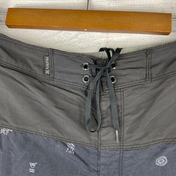 Hurley Phantom Mens Board Swim Trunks Shorts Blue Black Size 32 Nylon - Picture 7 of 9